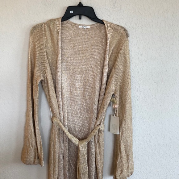 TULAROSA Wendy crochet Robe in gold - Picture 4 of 16